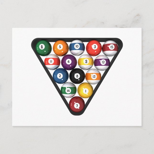 Cartão Postal Bilhares / Bolas de Piscina (Frente)