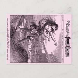 Cartão Postal Bilhete da Polícia - Garota Sandwich Island