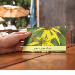 Cartão Postal Bilhete de Agradecimento Botânico Vintage Abelha M