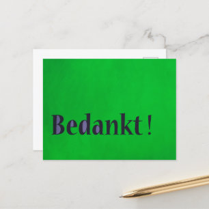 Cartão Postal Bilhete de Agradecimento Holandês