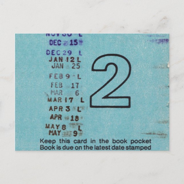 Cartão Postal Bilhete de Biblioteca Pública Ilium n.o 2 (Frente)