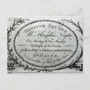 Cartão Postal Bilhete para 'Sr. Noite de Haydn em Hanover