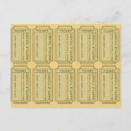 Cartão Postal Bilhetes de Raffle Dourados