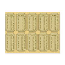 Bilhetes de Raffle Dourados
