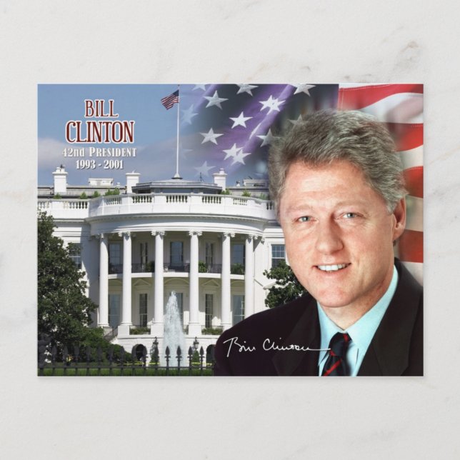 Cartão Postal Bill Clinton - 42º Presidente dos EUA (Frente)