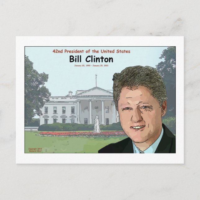 Cartão Postal Bill Clinton Cartoon (Frente)