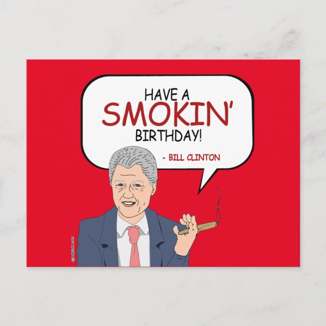 Cartão Postal Bill Clinton Greeting - Tenha um aniversário de fu (Frente)