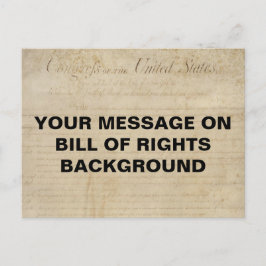Cartão Postal Bill of Rights Customizable Template Postcard