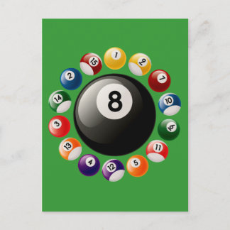 CARTÃO POSTAL BILLIARDS BALLS