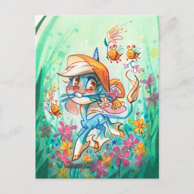 Cartão Postal Billie e as abelhas (Frente)