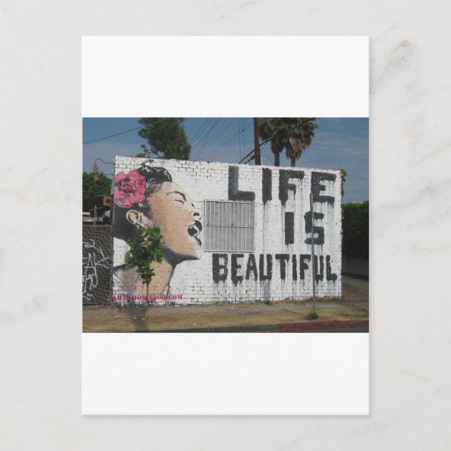 Cartão Postal Billie Holiday Street Art (Frente)