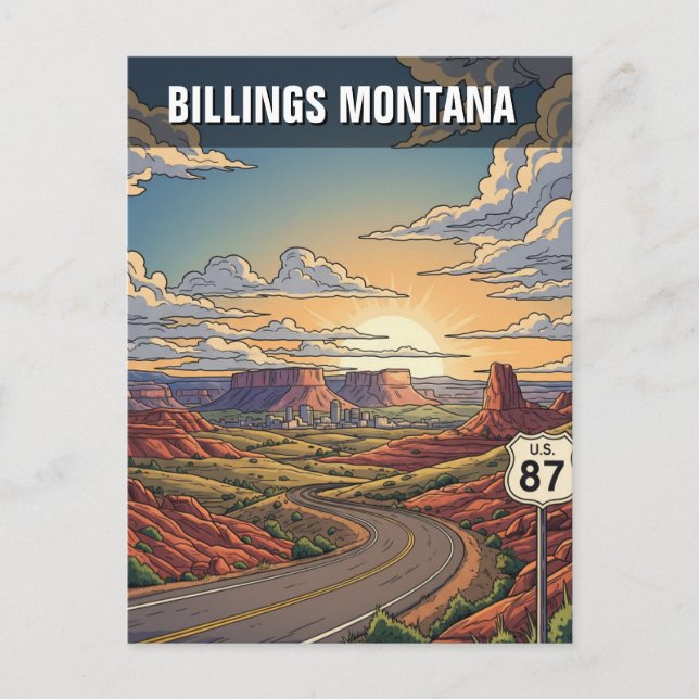 Cartão Postal Billings Montana Viagem (Frente)