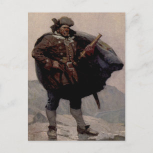 Cartão Postal “Billy Bones” Pintura Pirata por NC Wyeth