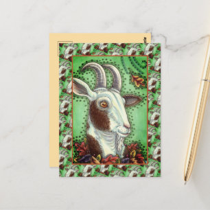CARTÃO POSTAL BILLY GOAT E OUTUMN SAEM, OBRIGADO À FAZENDA