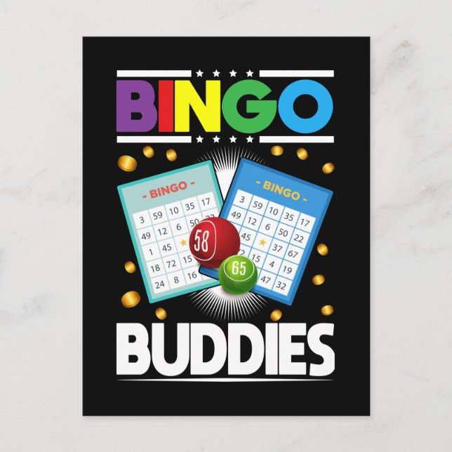 Cartão Postal Bingo Amigos Homens Mulheres Jogador De Bingo Engr (Frente)