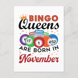 Cartão Postal Bingo Birthday Women Novembro