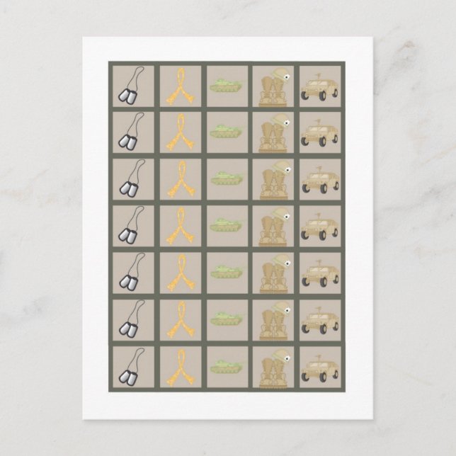 Cartão Postal Bingo Card Markers ARMY ACU Camoflauge Digital (Frente)