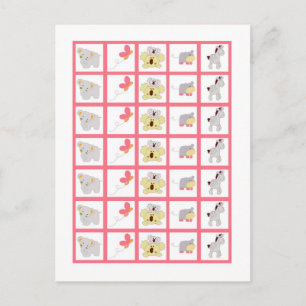 Cartão Postal Bingo Card Markers Tropical Punch Girl Elegle