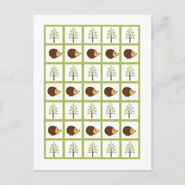 Cartão Postal Bingo Card Markers Woodland Amigos Divertimento (Frente)