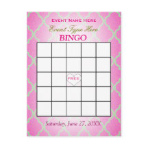 Bingo Card | Pink Quatrefoil