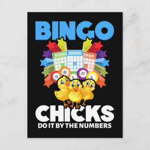 Cartão Postal Bingo Engraçado Mulheres Jogadoras de Bingo Garota