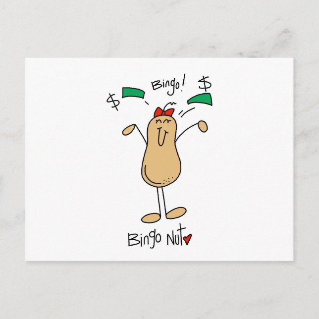 Cartão Postal Bingo Nut Camisetas e presentes (Frente)