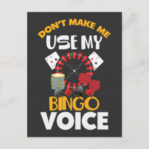 Cartão Postal Bingo Voice Funny Casino Gambler Bingo Player