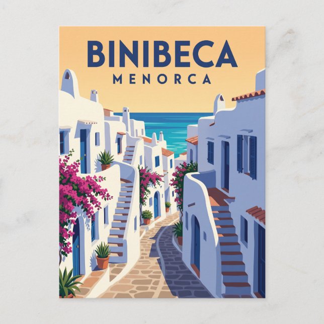 Cartão Postal Binibeca Vell Espanha (Frente)