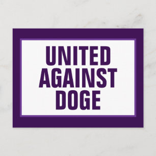 Cartão Postal Bipartisan United Against DOGE Anti-DOGE Purple