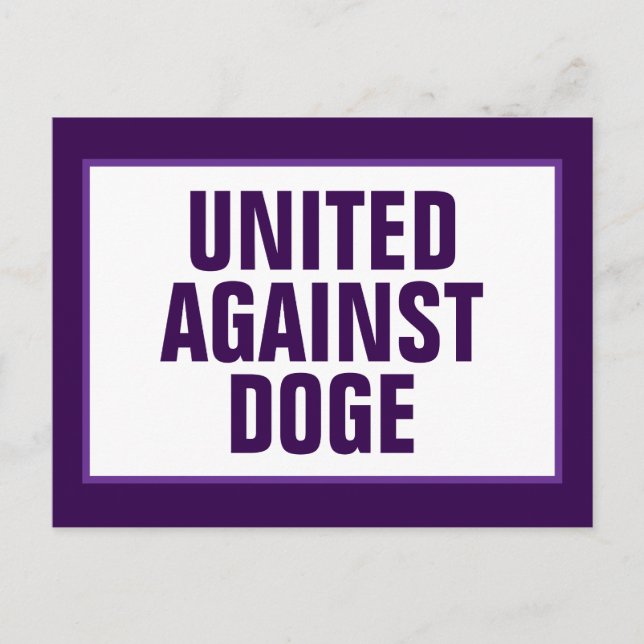 Cartão Postal Bipartisan United Against DOGE Anti-DOGE Purple (Frente)