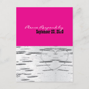 Cartão Postal Birch moderno rosa-quente