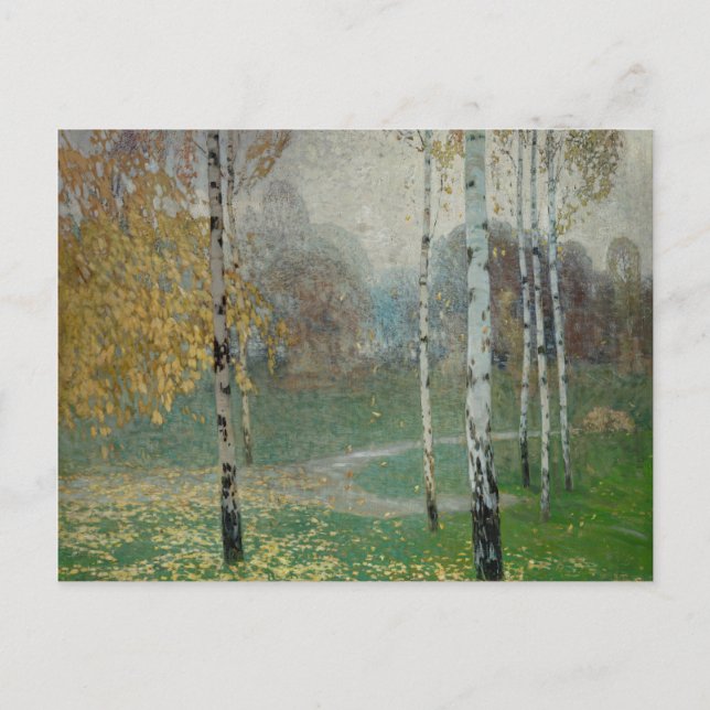 Cartão Postal Birch Trees, 1904 (óleo na canvas) (Frente)