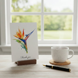 Cartão Postal Bird of Paradise Watercolor, custom