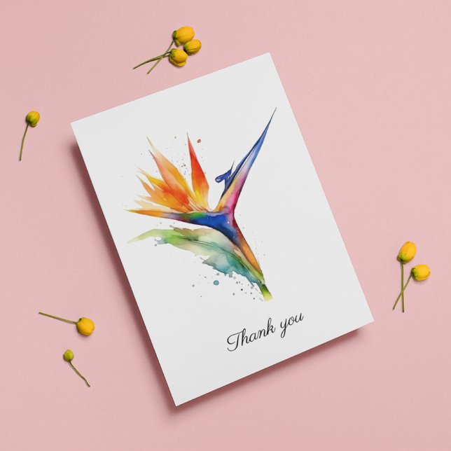 Cartão Postal Bird of Paradise Watercolor, custom (Criador carregado)