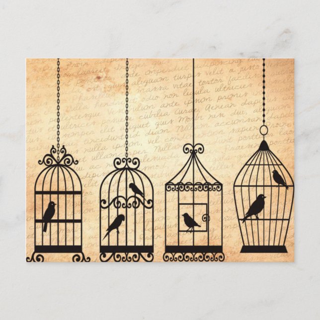 Cartão Postal Birdcage Silhouettes (Frente)