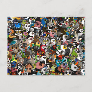 Cartão Postal Birdorable Crowd