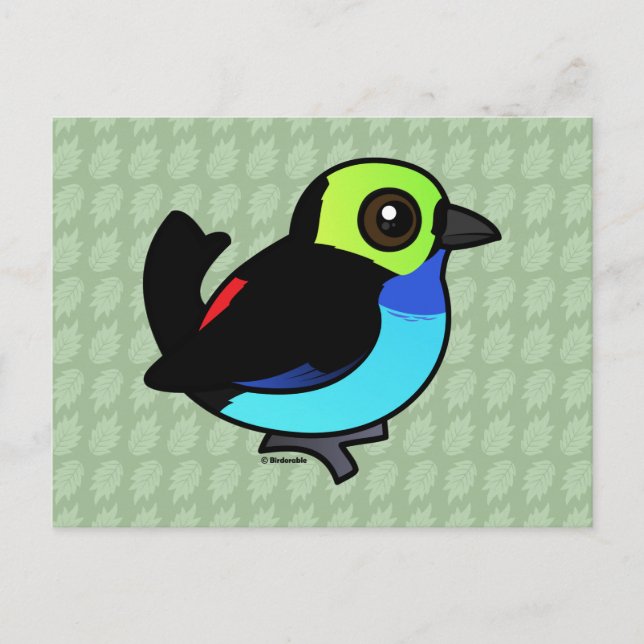 Cartão Postal Birdorable Paradise Tanager (Frente)