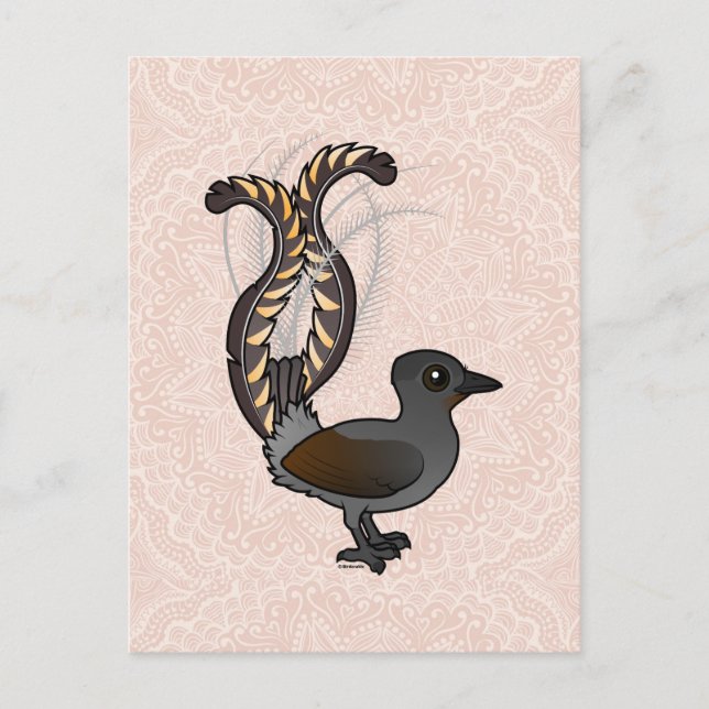 Cartão Postal Birdorable Superb Lyrebird (Frente)