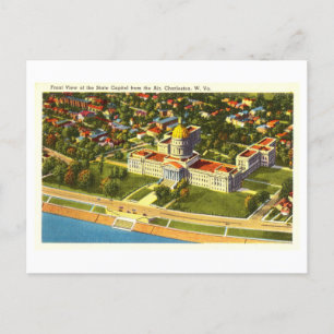 Cartão Postal Bird's-Eye View do Capitólio em Chaleston, W.V.