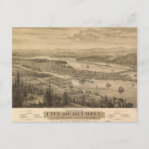 Cartão Postal Birdseye view of Olympia, Washington (1879)