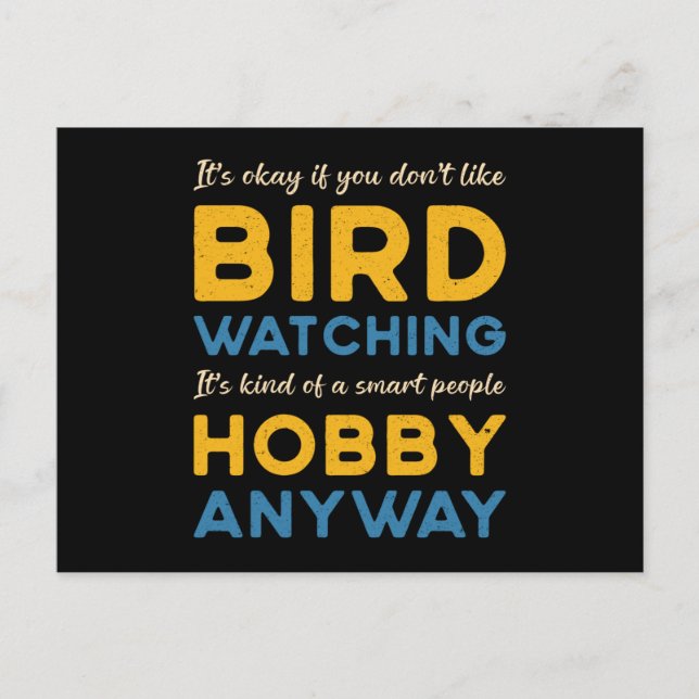 Cartão Postal Birdwatch Bird Assistindo Hobby De Qualquer Maneir (Frente)