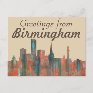 CARTÃO POSTAL BIRMINGHAM UK SKYLINE