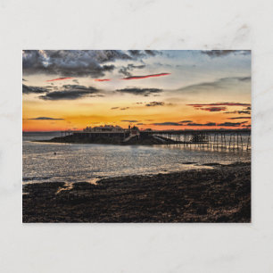 Cartão Postal Birnbeck Pier e a ilha Weston-super-Mare