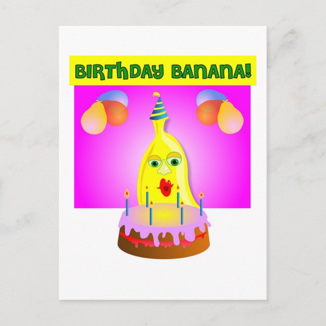 Cartão Postal Birthday Banana (Frente)