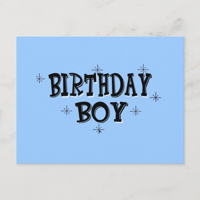 Cartão Postal Birthday Boy (Frente)