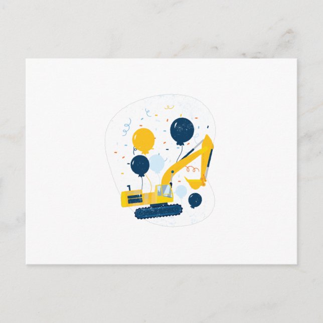 Cartão Postal Birthday Bulldozer (Frente)