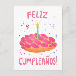 Cartão Postal Birthday Pan Dulce Concha em Espanhol