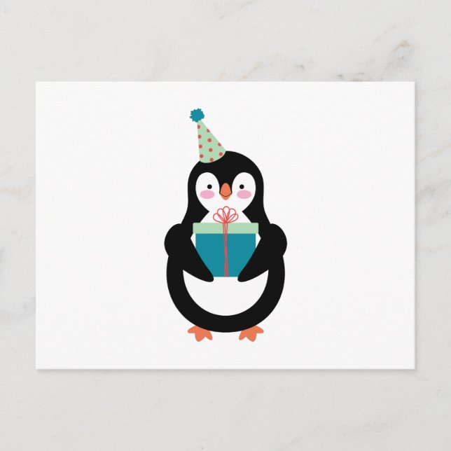 Cartão Postal Birthday Penguin (Frente)