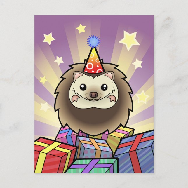 Cartão Postal Birthday Pygmy Hedgehog (Frente)