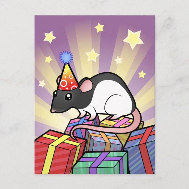 Cartão Postal Birthday Rat (Frente)